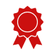 red award ribbon representing achievement or recognition for number 2