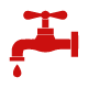 red faucet with a droplet symbolizing water usage and conservation for 6 efficient plumbing solutions