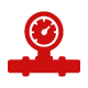 red gauge icon representing pressure measurement for system three